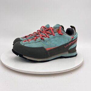 La Sportiva Boulder X Approach Women Sz 6.5 Ice Blue Leather Mountaineering Shoe